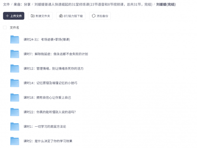 刘媛媛普通人快速崛起的31堂修炼课(23节语音和8节视频课，总共31节